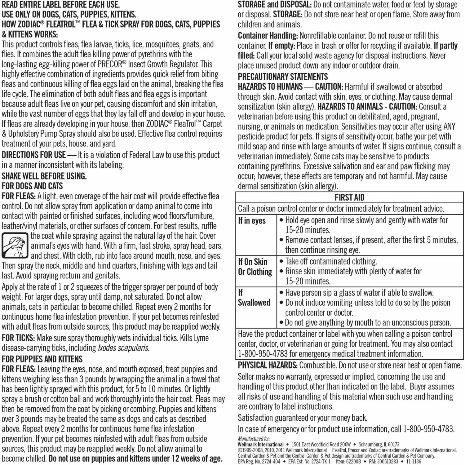 Zodiac Flea & Tick Spray For Dogs, Cats, Puppies & Kittens 3 Zodiac Flea & Tick Spray For Dogs, Cats, Puppies & Kittens - Image 3