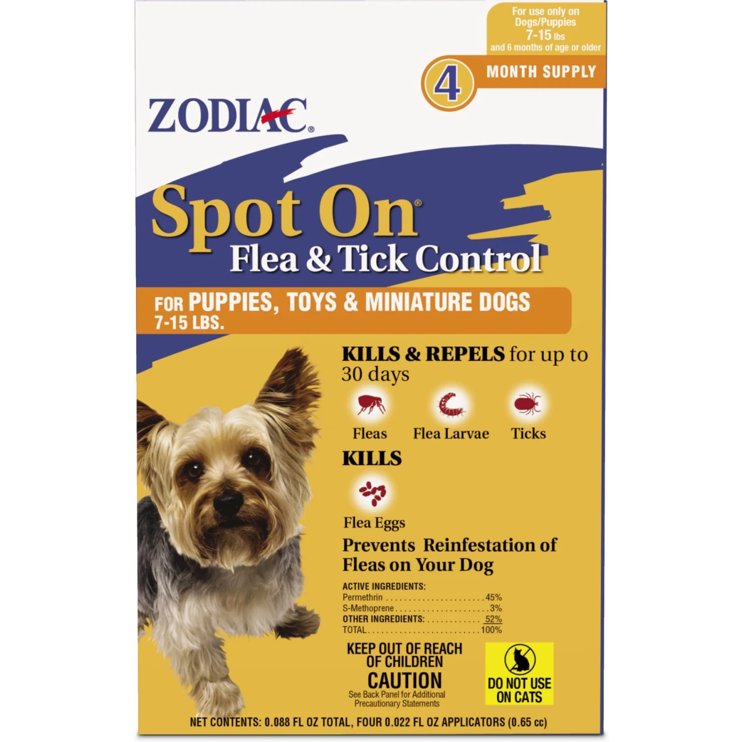 Zodiac Flea & Tick Spot Treatment For Dogs, 7-15 Lbs 1 Zodiac Flea & Tick Spot Treatment For Dogs, 7-15 Lbs