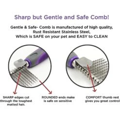 Hertzko Long Blade Dog & Cat Dematting Comb -Pet Wellness 123380 PT2. AC SS1800 V1494022323