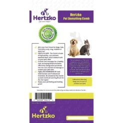 Hertzko Long Blade Dog & Cat Dematting Comb -Pet Wellness 123380 PT6. AC SS1800 V1495807259