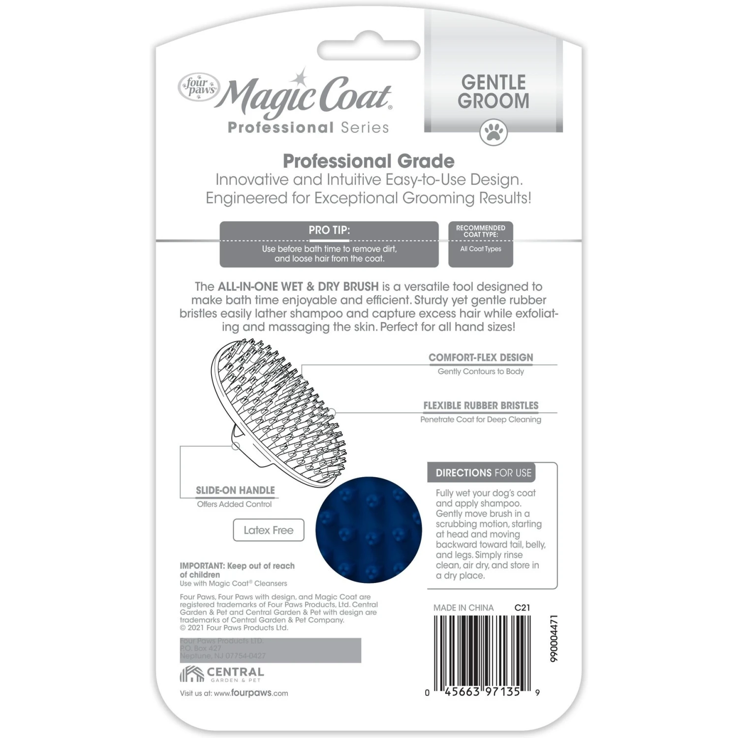 Four Paws Magic Coat Professional Series All-In-One Wet & Dry Dog Glove & Curry Brush 9 Four Paws Magic Coat Professional Series All-In-One Wet & Dry Dog Glove & Curry Brush - Image 9