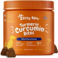 Zesty Paws Turmeric Curcumin Bites Duck Flavored Soft Chews Multivitamin For Dogs