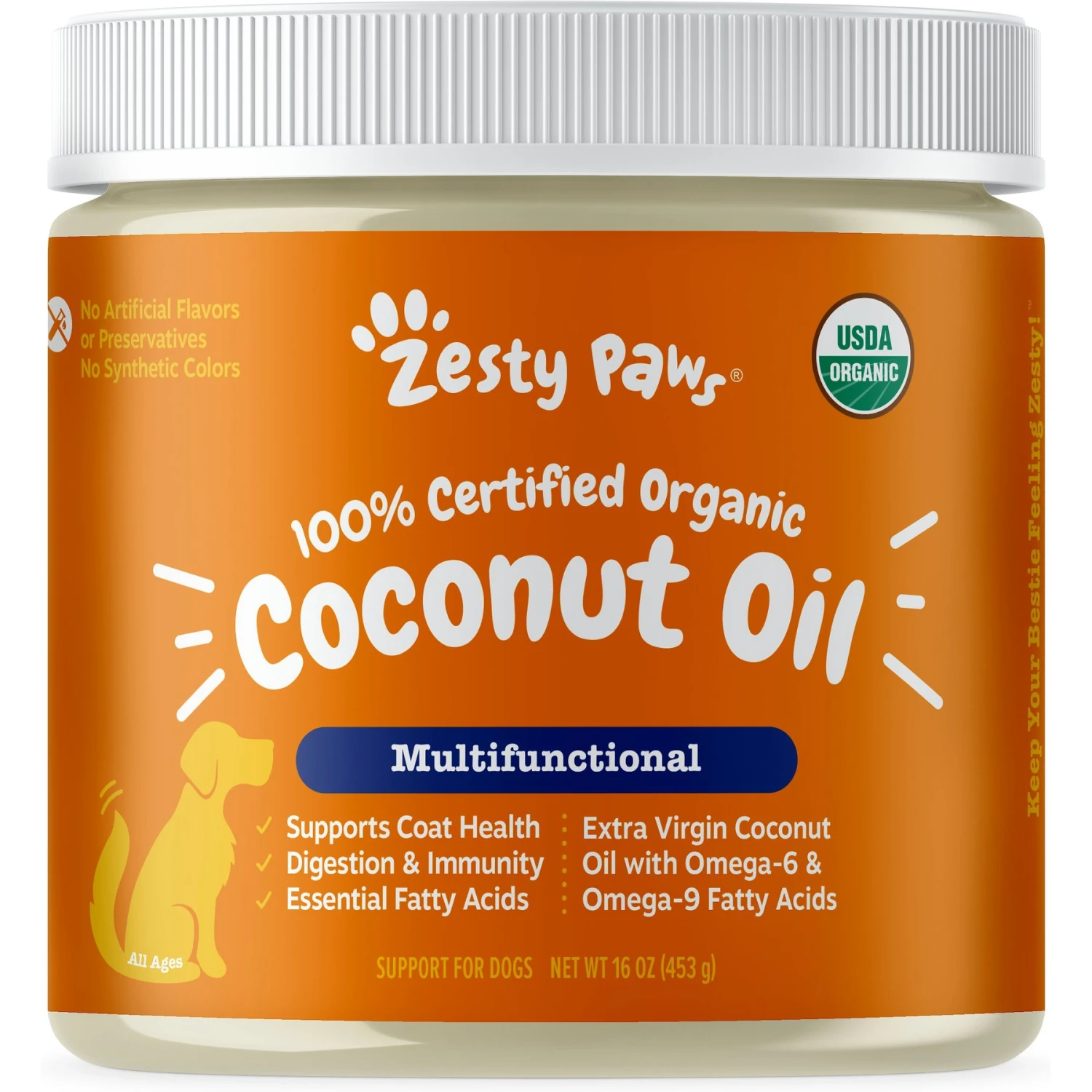 Zesty Paws Coconut Oil Skin & Coat Digestive Liquid Topper Supplement For Dogs 1 Zesty Paws Coconut Oil Skin & Coat Digestive Liquid Topper Supplement For Dogs