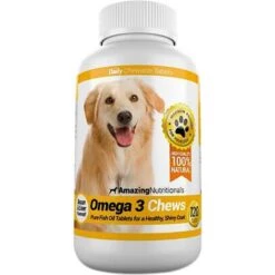 Amazing Nutritionals Omega 3 Chews Pure Fish Oil Daily Dog Supplement