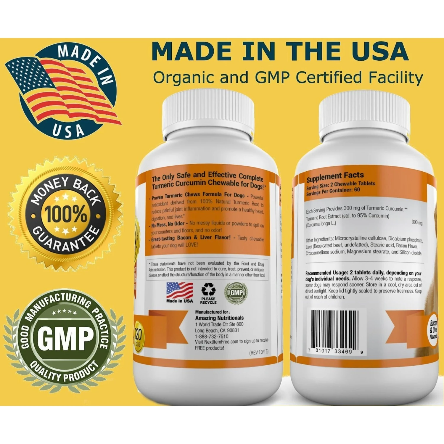 Amazing Nutritionals Turmeric Chews Daily Dog Supplement 2 Amazing Nutritionals Turmeric Chews Daily Dog Supplement - Image 2