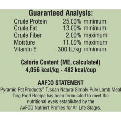 Tuscan Natural Simply Pure Lamb Meal Limited Ingredient Dry Dog Food -Pet Wellness 130944 PT4. AC SS1800 V1549478534