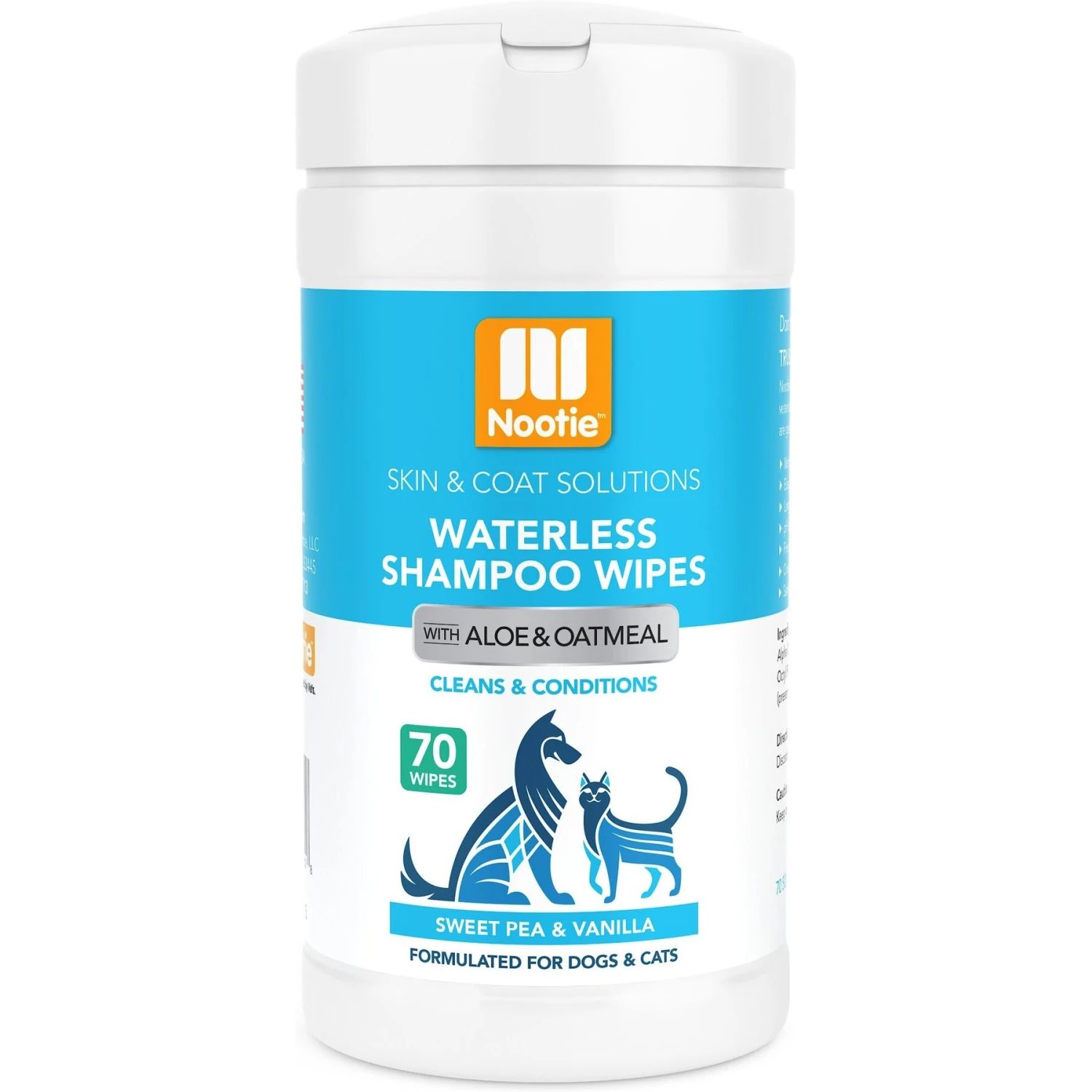 Nootie Sweet Pea & Vanilla Dog & Cat Waterless Shampoo Wipes 1 Nootie Sweet Pea & Vanilla Dog & Cat Waterless Shampoo Wipes