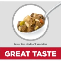 Hill's Science Diet Adult Small Mini Savory Stew Beef & Vegetable Wet Dog Food Trays -Pet Wellness 133608 PT3. AC SS1800 V1692734525