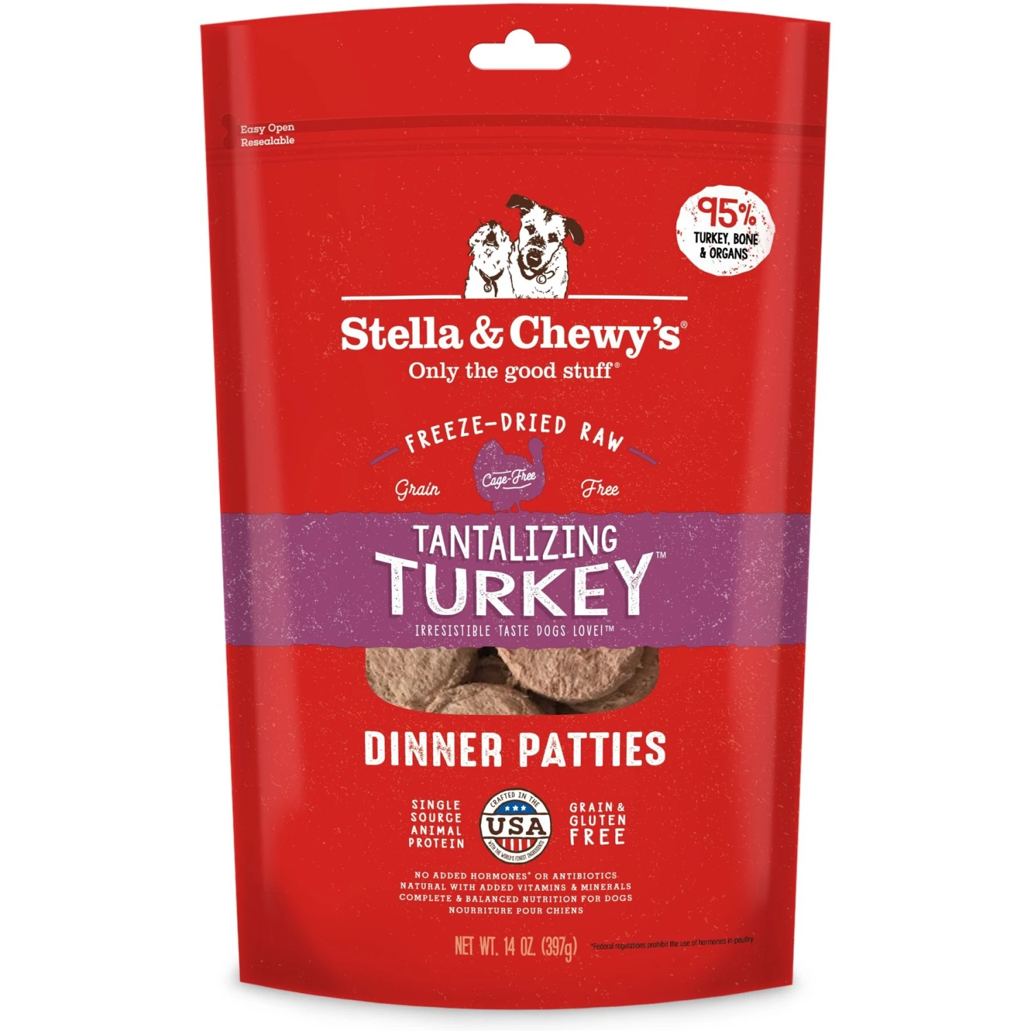 Stella & Chewy's Tantalizing Turkey Dinner Patties Freeze-Dried Raw Dog Food 1 Stella & Chewy's Tantalizing Turkey Dinner Patties Freeze-Dried Raw Dog Food