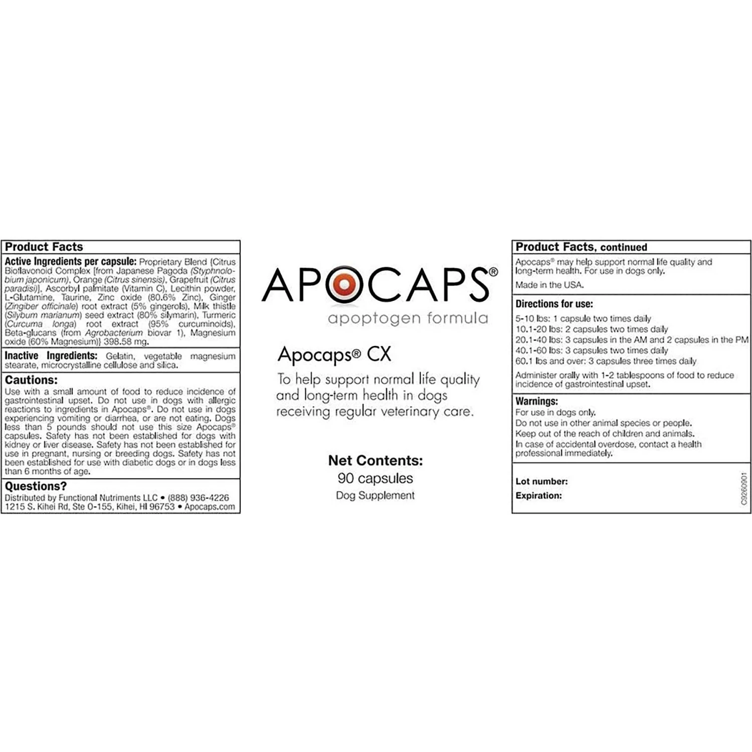 Apocaps CX Apoptogen Formula Dog Supplement 2 Apocaps CX Apoptogen Formula Dog Supplement - Image 2
