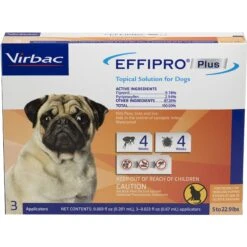 Virbac EFFIPRO Flea & Tick Spot Treatment For Dogs, 5-22.9 Lbs