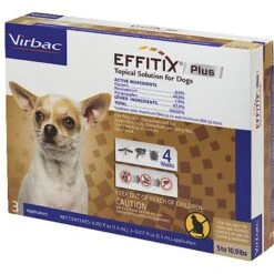 Virbac EFFITIX Flea & Tick Spot Treatment For Dogs, 5-10.9 Lbs