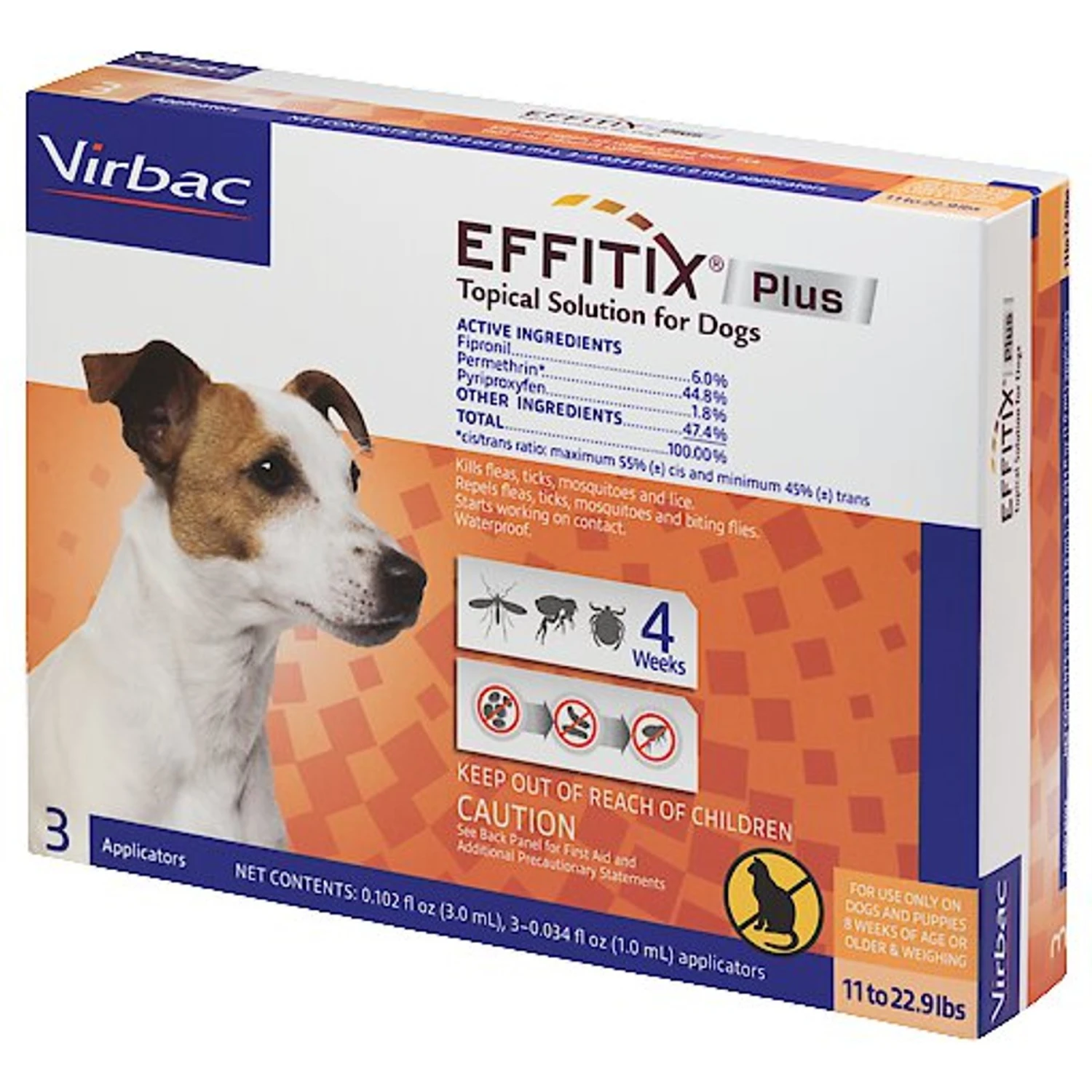 Virbac EFFITIX Flea & Tick Spot Treatment For Dogs, 11-22.9 Lbs 1 Virbac EFFITIX Flea & Tick Spot Treatment For Dogs, 11-22.9 Lbs