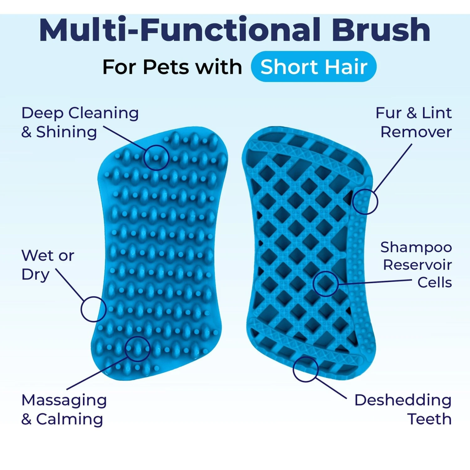 Vetnique Labs Furbliss Pet Brush For Short Hair Grooming, Deshedding, Massaging & Bathing Dog & Cat Brush 3 Vetnique Labs Furbliss Pet Brush For Short Hair Grooming, Deshedding, Massaging & Bathing Dog & Cat Brush - Image 3