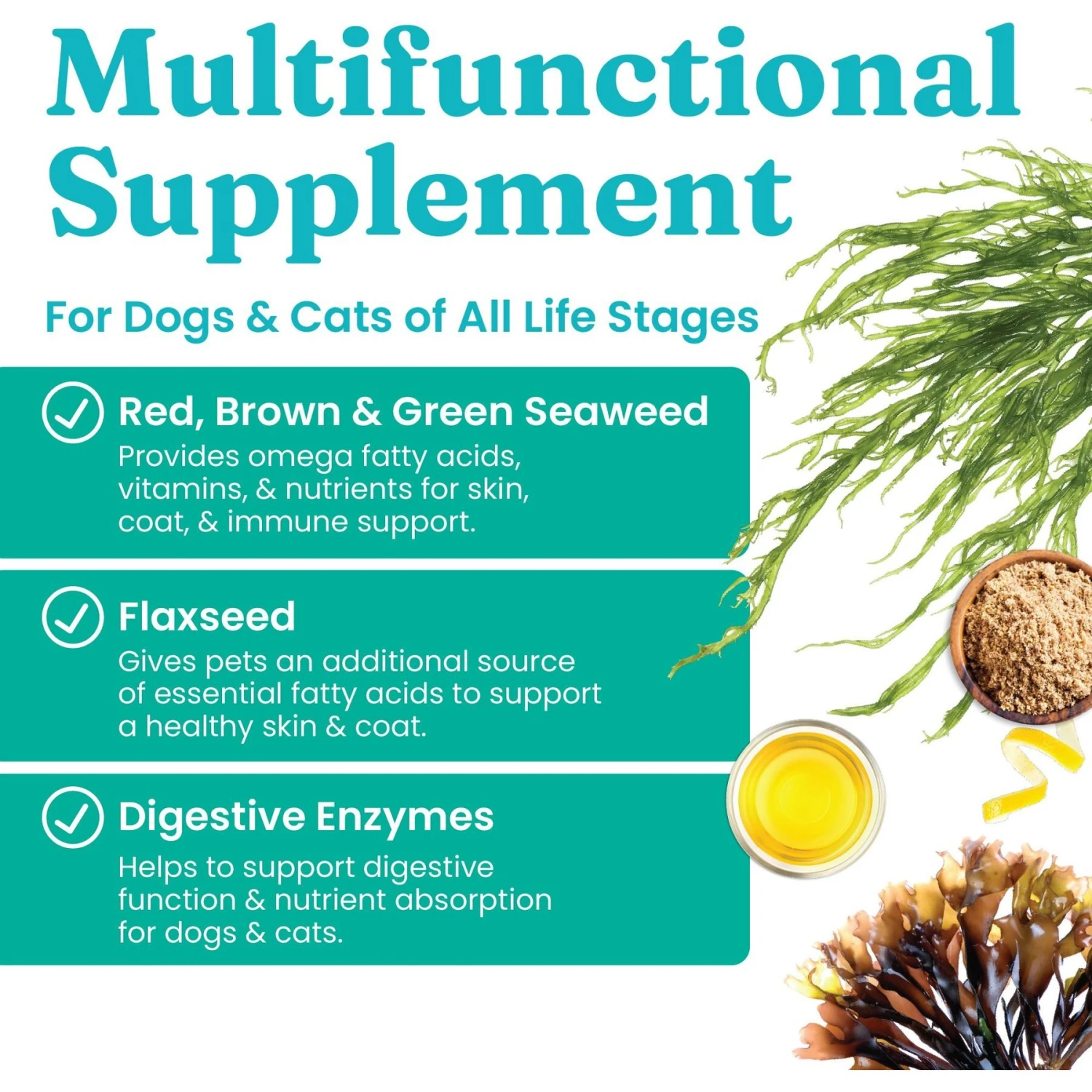 Solid Gold SeaMeal Skin & Coat, Digestive & Immune Health Soft Chews Grain-Free Supplement For Dogs 2 Solid Gold SeaMeal Skin & Coat, Digestive & Immune Health Soft Chews Grain-Free Supplement For Dogs - Image 2