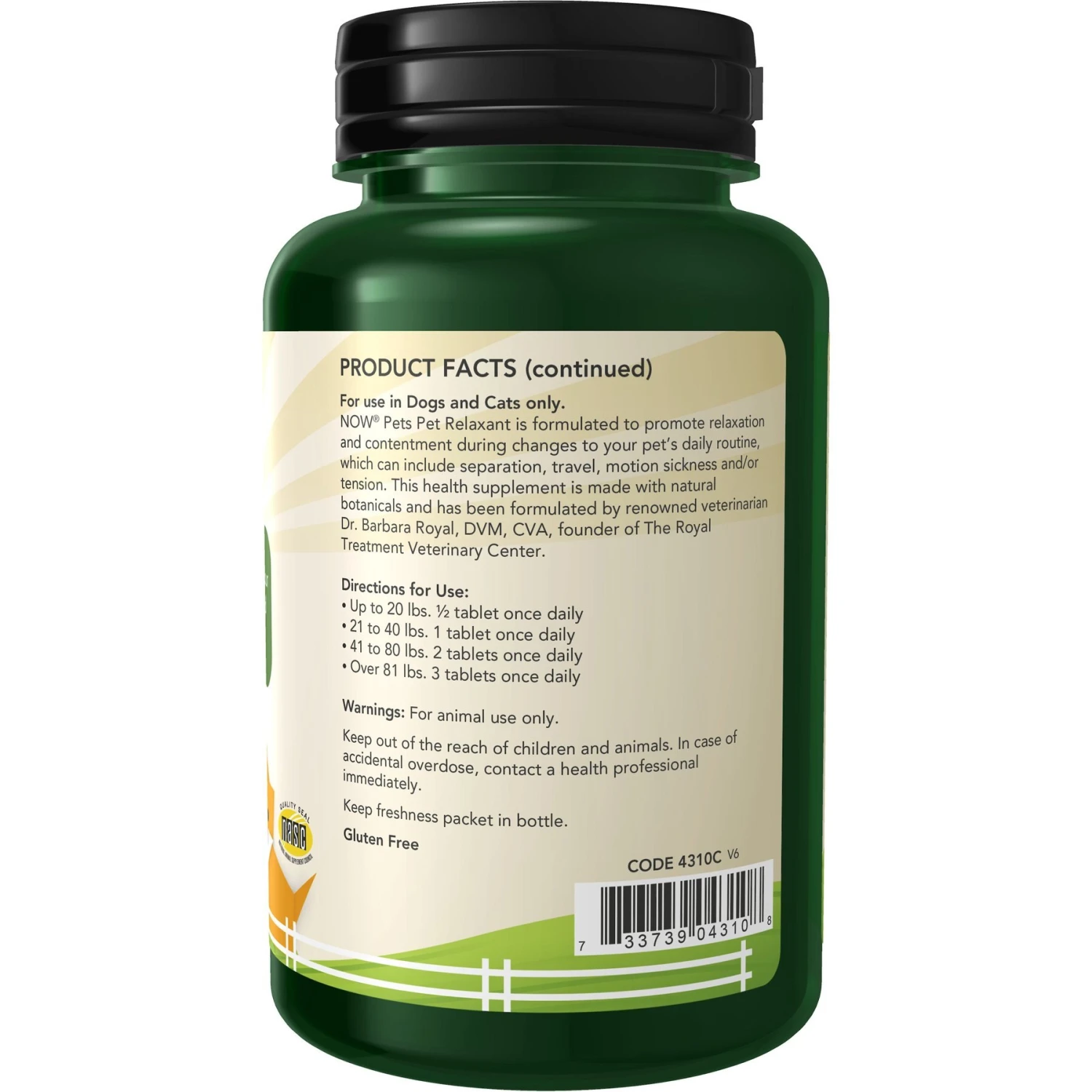 NOW Pets Pet Relaxant Dog & Cat Supplement 2 NOW Pets Pet Relaxant Dog & Cat Supplement - Image 2