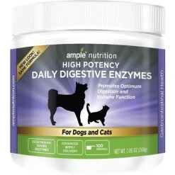 Ample Nutrition High Potency Daily Digestive Enzymes Dog & Cat Supplement, 7.05-oz Jar