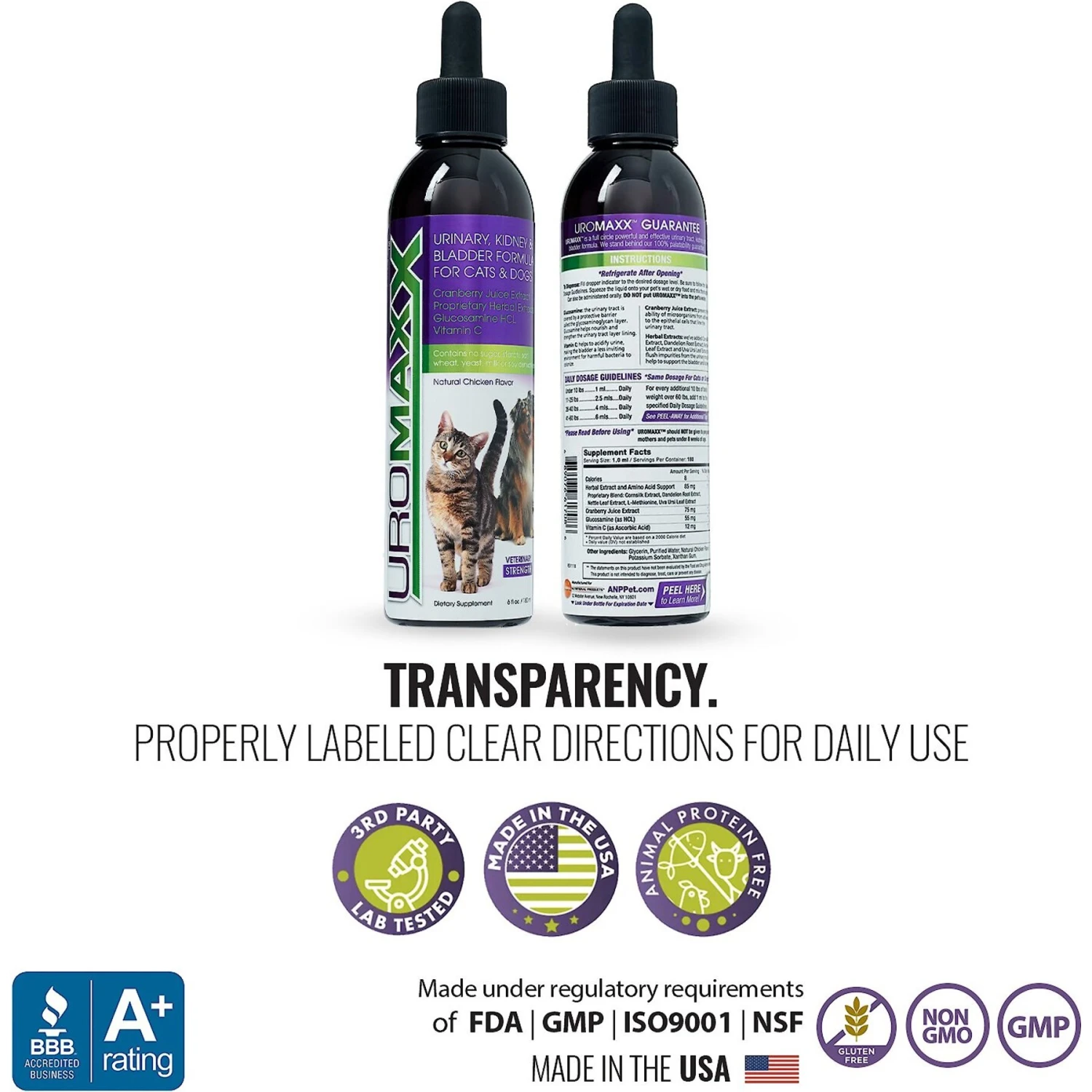 Animal Nutritional Products UroMAXX Urinary, Kidney & Bladder Dog & Cat Supplement, 6-oz Bottle 5 Animal Nutritional Products UroMAXX Urinary, Kidney & Bladder Dog & Cat Supplement, 6-oz Bottle - Image 5