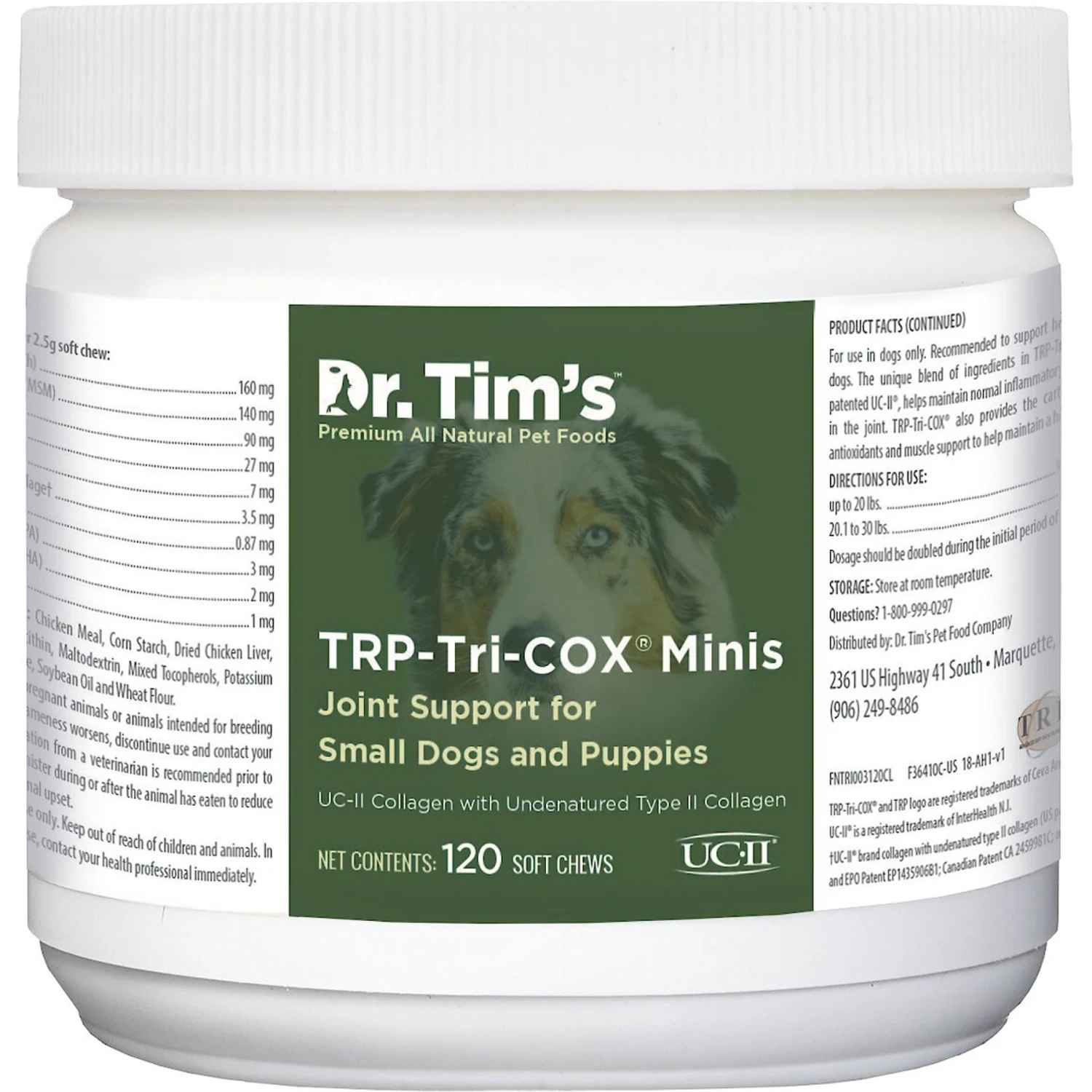 Dr. Tim's TRP-Tri-COX Minis Small Breed & Puppy Joint Support Dog Supplement 1 Dr. Tim's TRP-Tri-COX Minis Small Breed & Puppy Joint Support Dog Supplement