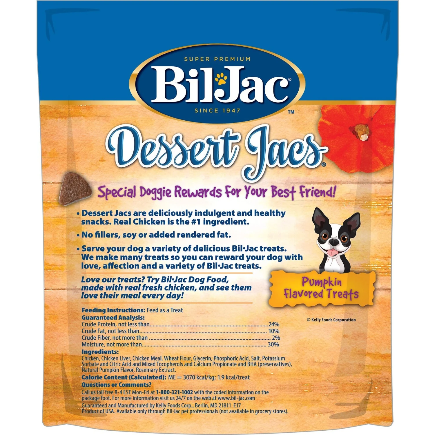 Bil-Jac Dessert Jacs Pumpkin Flavored Dog Treats 2 Bil-Jac Dessert Jacs Pumpkin Flavored Dog Treats - Image 2
