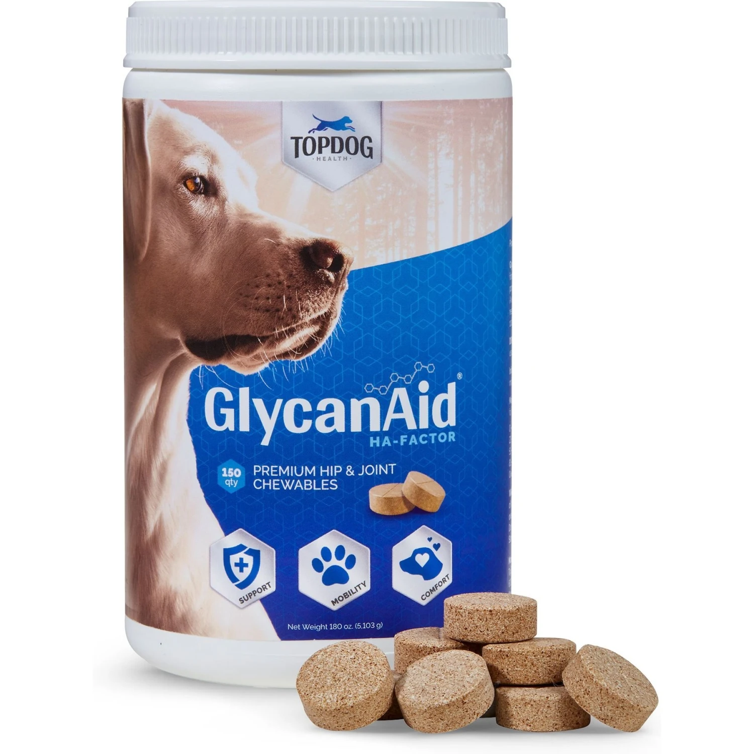 TopDog Health GlycanAid HA Factor Hip & Joint Chewables Dog Supplement 2 TopDog Health GlycanAid HA Factor Hip & Joint Chewables Dog Supplement - Image 2