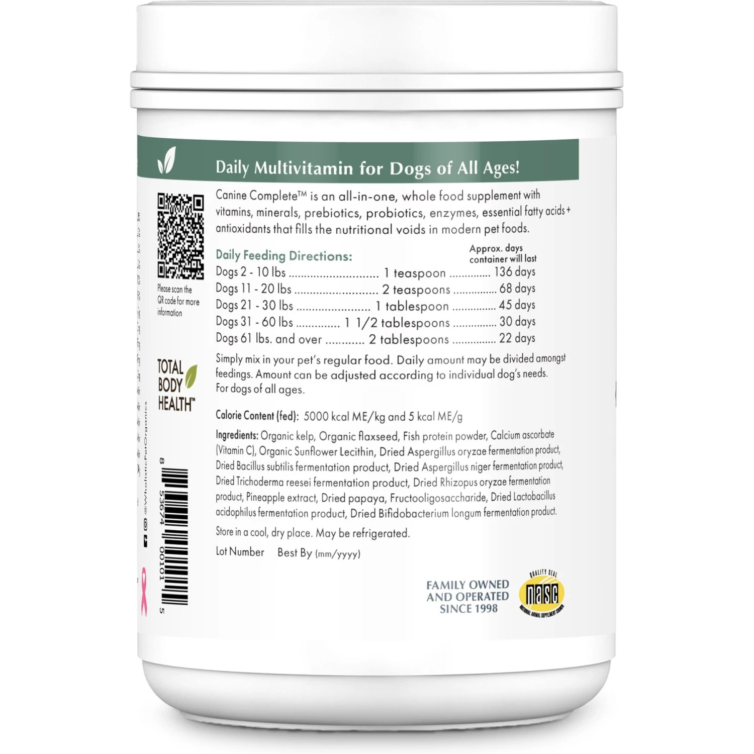 Wholistic Pet Organics Canine Complete Enhanced Daily Multivitamin For Dogs Supplement 2 Wholistic Pet Organics Canine Complete Enhanced Daily Multivitamin For Dogs Supplement - Image 2