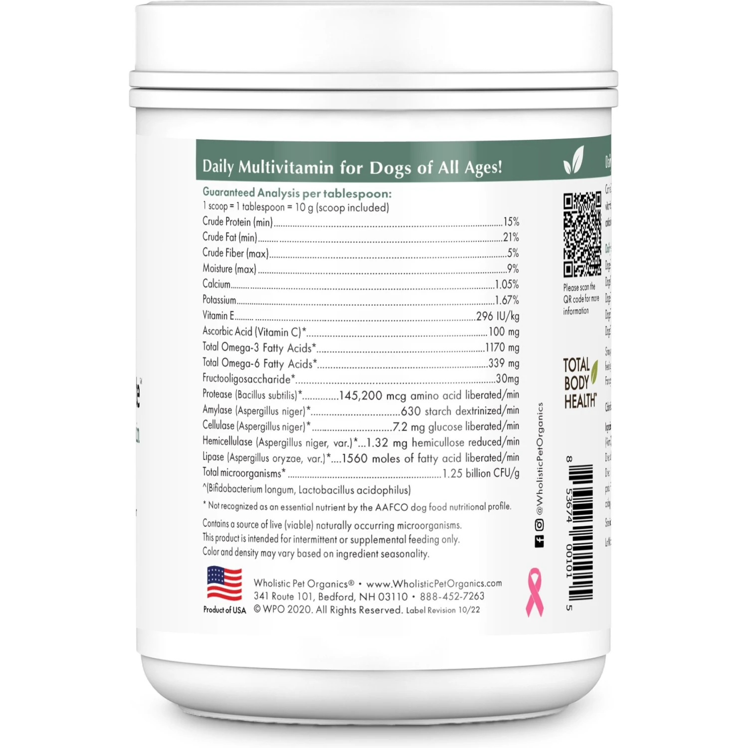 Wholistic Pet Organics Canine Complete Enhanced Daily Multivitamin For Dogs Supplement 3 Wholistic Pet Organics Canine Complete Enhanced Daily Multivitamin For Dogs Supplement - Image 3