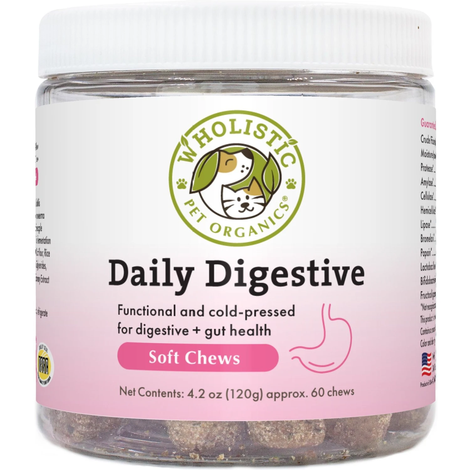 Wholistic Pet Organics Daily Digestive Support Soft Chew Dog & Cat Supplement 1 Wholistic Pet Organics Daily Digestive Support Soft Chew Dog & Cat Supplement