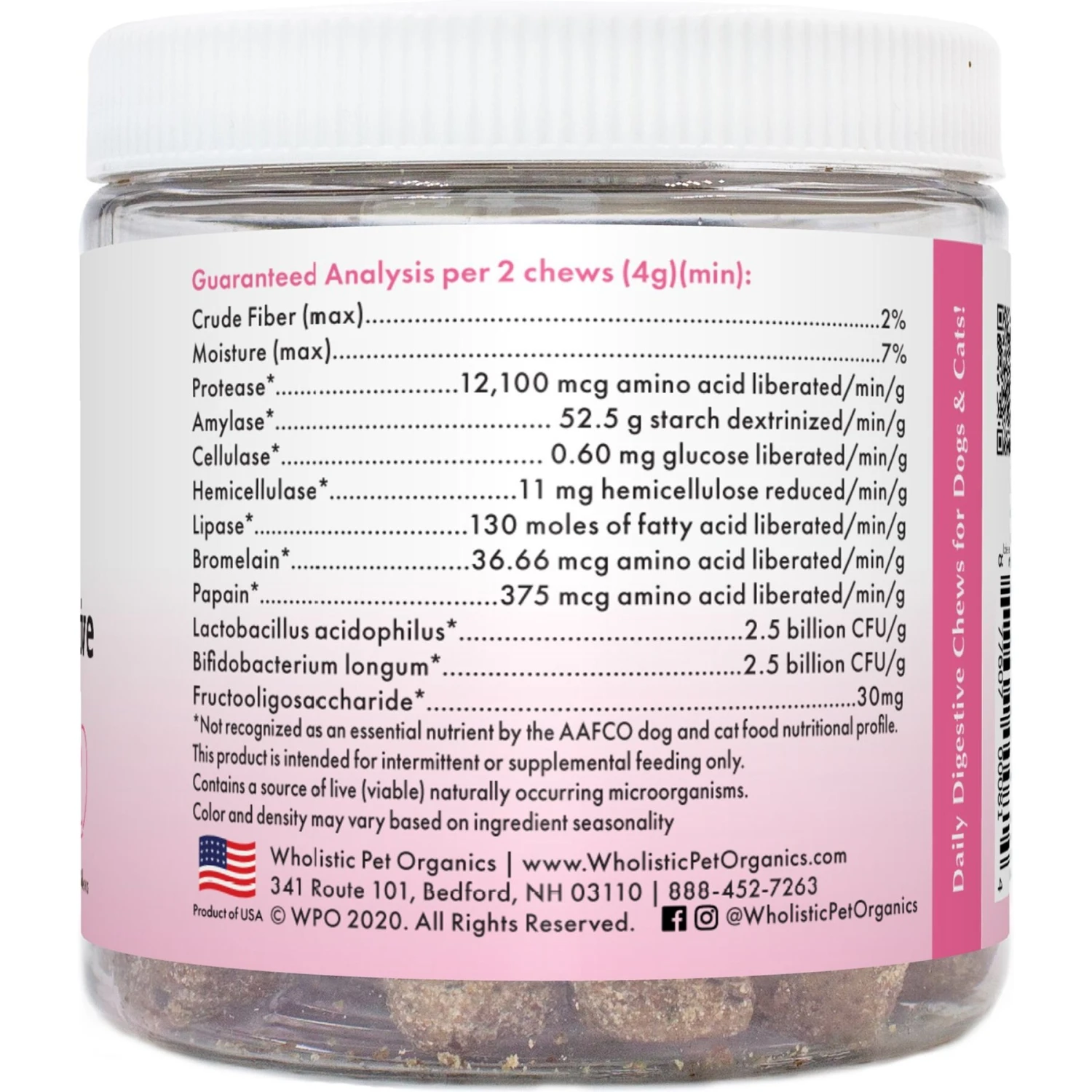 Wholistic Pet Organics Daily Digestive Support Soft Chew Dog & Cat Supplement 2 Wholistic Pet Organics Daily Digestive Support Soft Chew Dog & Cat Supplement - Image 2