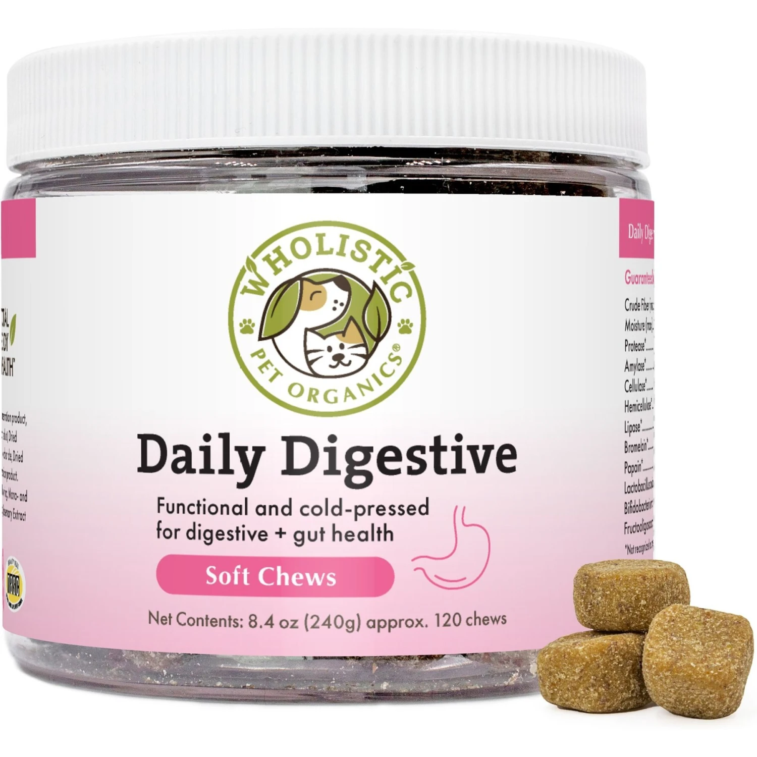 Wholistic Pet Organics Daily Digestive Support Soft Chew Dog & Cat Supplement 5 Wholistic Pet Organics Daily Digestive Support Soft Chew Dog & Cat Supplement - Image 5