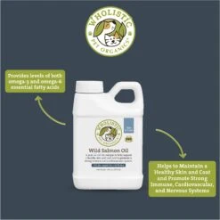 Wholistic Pet Organics Wild Salmon Oil Omega Support For Dogs & Cats Supplement -Pet Wellness 142756 PT3. AC SS1800 V1598305294