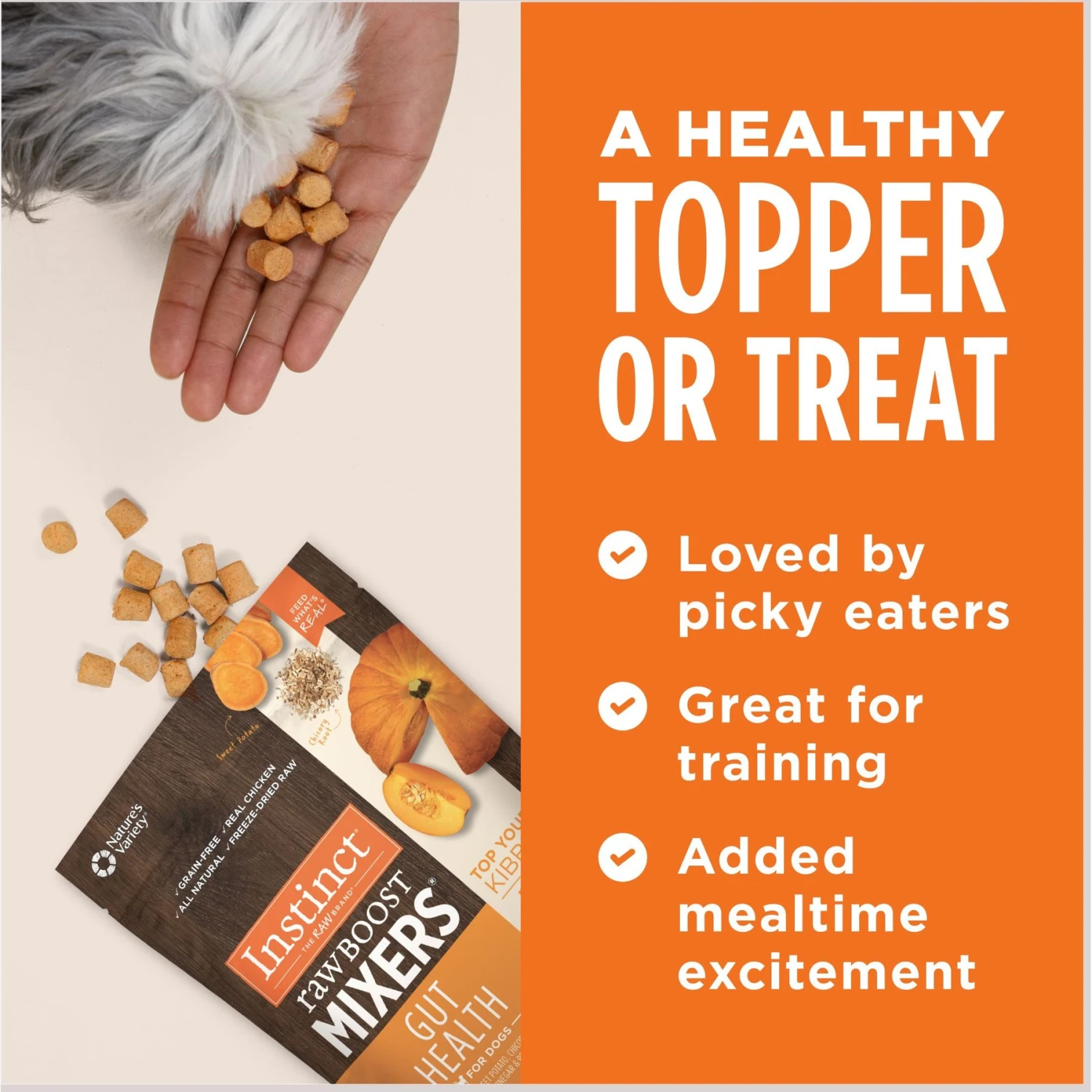 Instinct Freeze-Dried Raw Boost Mixers Grain-Free Gut Health Recipe Dog Food Topper 6 Instinct Freeze-Dried Raw Boost Mixers Grain-Free Gut Health Recipe Dog Food Topper - Image 6