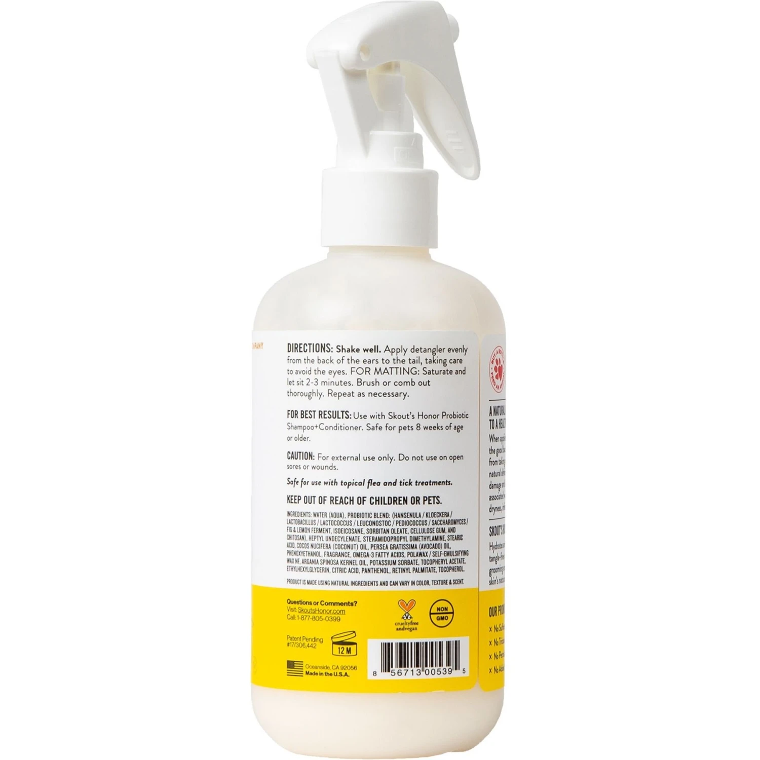 Skout's Honor Probiotic Honeysuckle Daily Use Pet Detangler, 8-oz Bottle 2 Skout's Honor Probiotic Honeysuckle Daily Use Pet Detangler, 8-oz Bottle - Image 2