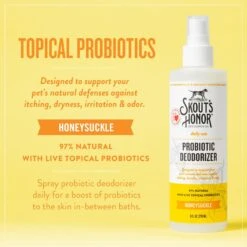Skout's Honor Probiotic Honeysuckle Daily Use Pet Deodorizer, 8-oz Bottle 10 Skout's Honor Probiotic Honeysuckle Daily Use Pet Deodorizer, 8-oz Bottle -Pet Wellness 144683 PT3. AC SS1800 V1658283476