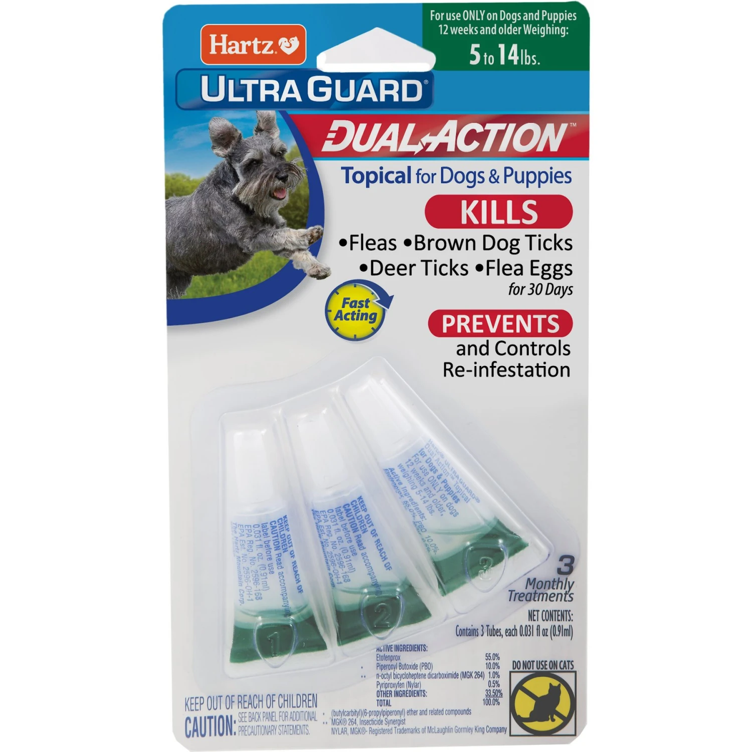 Hartz UltraGuard Dual Action Flea & Tick Spot Treatment For Dogs, 5-14 Lbs 1 Hartz UltraGuard Dual Action Flea & Tick Spot Treatment For Dogs, 5-14 Lbs