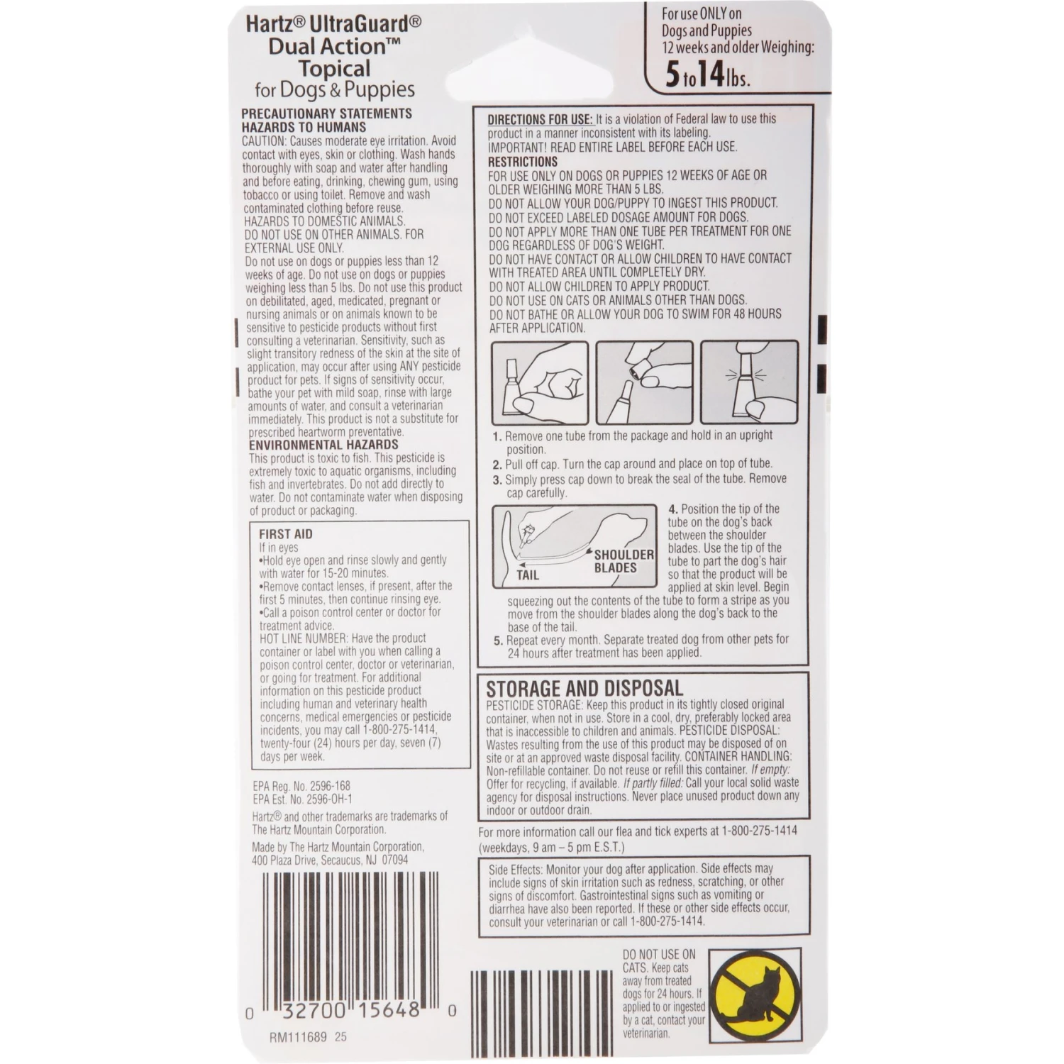 Hartz UltraGuard Dual Action Flea & Tick Spot Treatment For Dogs, 5-14 Lbs 2 Hartz UltraGuard Dual Action Flea & Tick Spot Treatment For Dogs, 5-14 Lbs - Image 2
