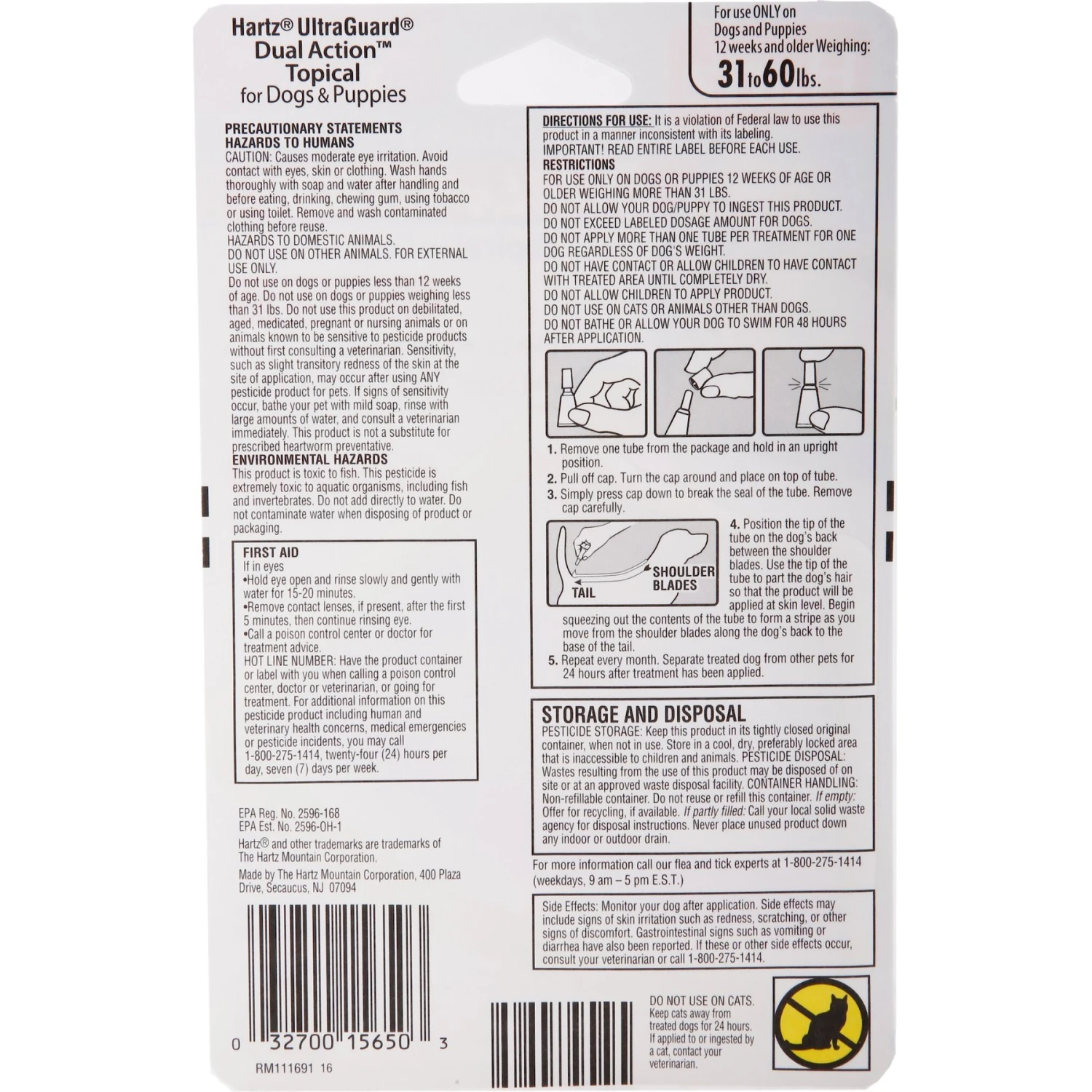 Hartz UltraGuard Dual Action Flea & Tick Spot Treatment For Dogs, 31-60 Lbs 2 Hartz UltraGuard Dual Action Flea & Tick Spot Treatment For Dogs, 31-60 Lbs - Image 2