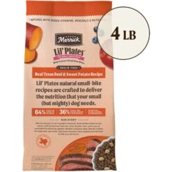 Merrick Lil' Plates Grain-Free Chicken-Free Real Texas Beef, Sweet Potato + Peas With Raw Bites Recipe Small Breed Dry Dog Food -Pet Wellness 145883 PT2. AC SS1800 V1673561678