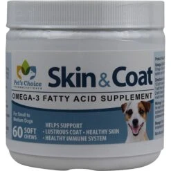 Pet's Choice Pharmaceuticals Skin & Coat Small To Medium Breed Soft Chews Dog Supplements
