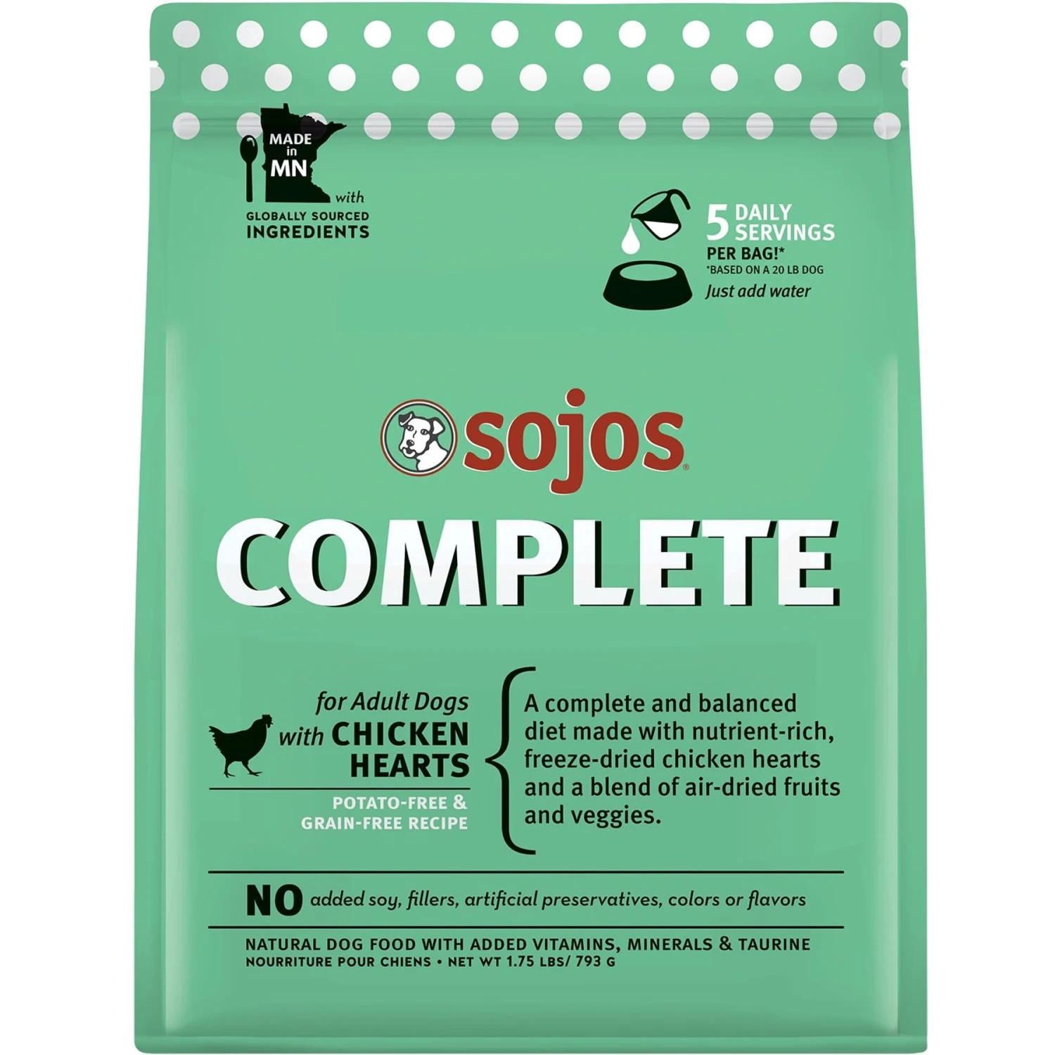 Sojos Complete Chicken Recipe Adult Freeze-Dried Grain-Free Raw Dog Food 1 Sojos Complete Chicken Recipe Adult Freeze-Dried Grain-Free Raw Dog Food
