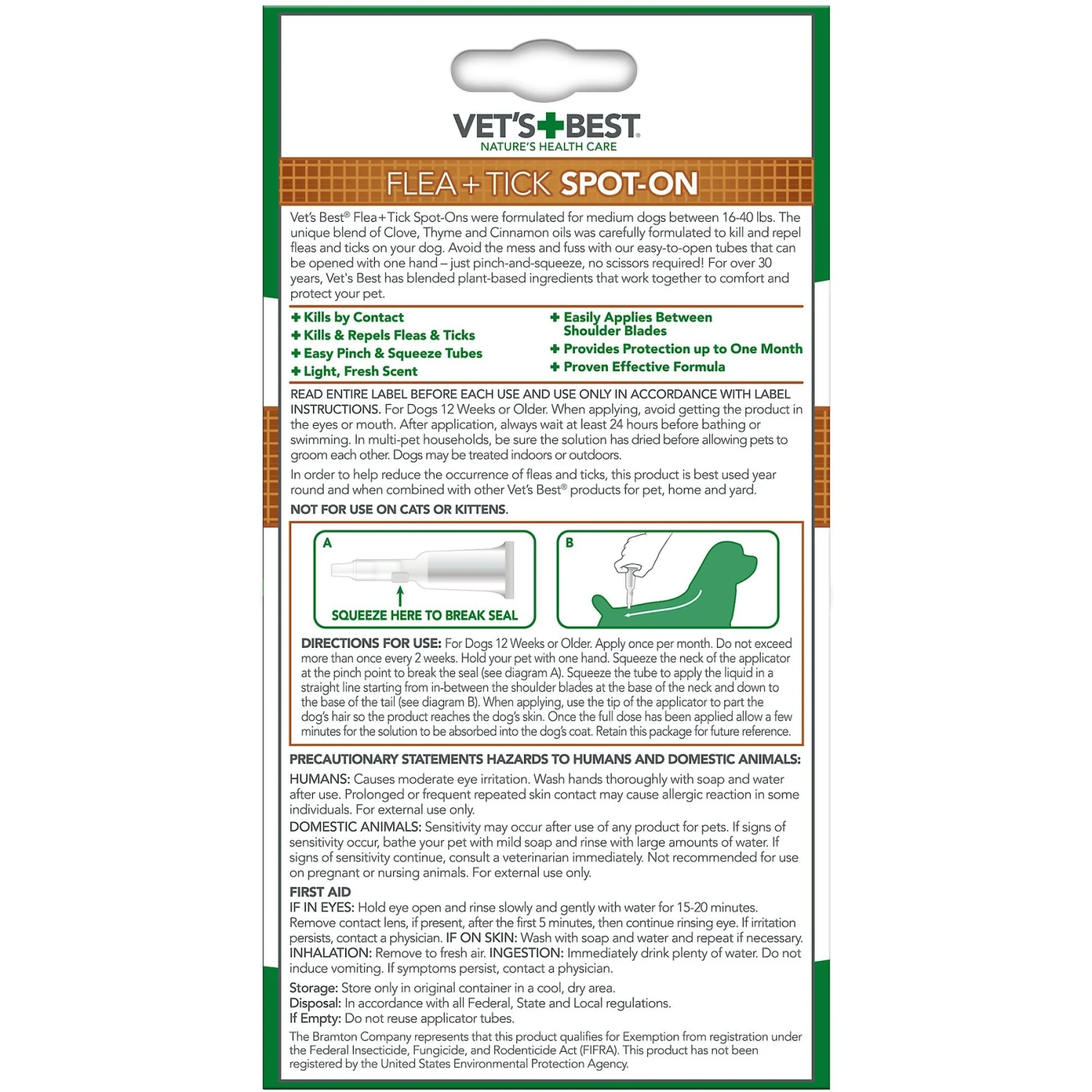 Vet's Best Flea & Tick Spot Treatment For Dogs, 16-40 Lbs 2 Vet's Best Flea & Tick Spot Treatment For Dogs, 16-40 Lbs - Image 2