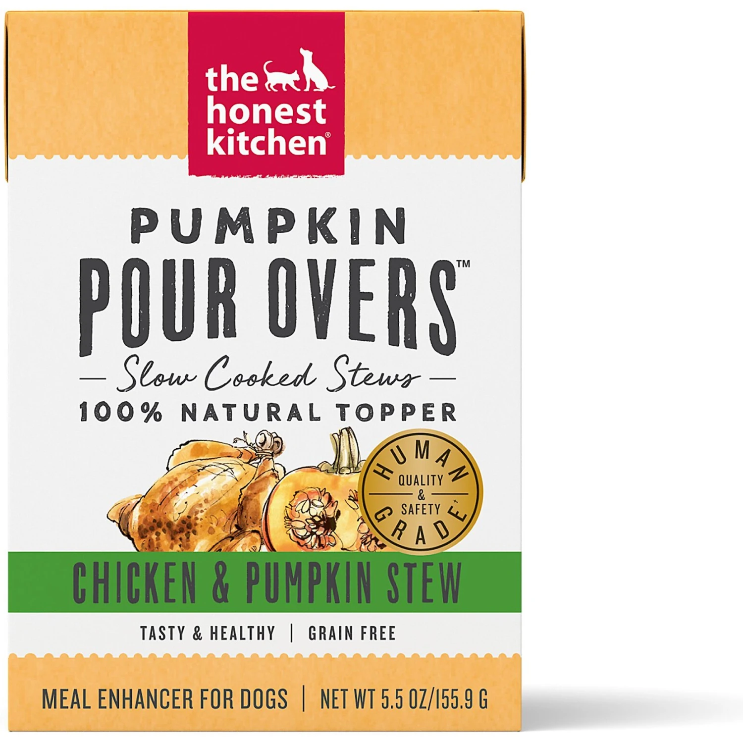The Honest Kitchen Pumpkin POUR OVERS Chicken & Pumpkin Stew Wet Dog Food Topper 1 The Honest Kitchen Pumpkin POUR OVERS Chicken & Pumpkin Stew Wet Dog Food Topper