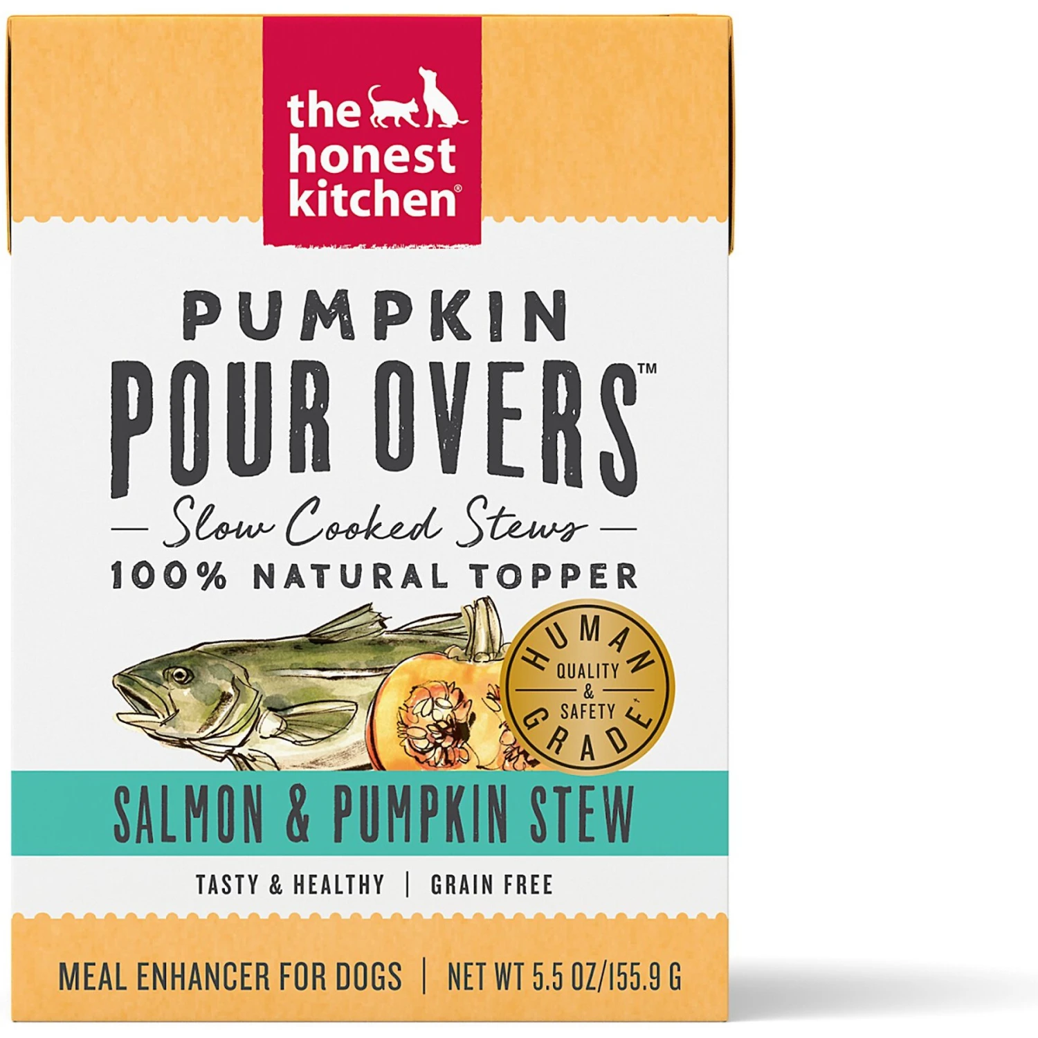 The Honest Kitchen Pumpkin POUR OVERS Salmon & Pumpkin Stew Wet Dog Food Topper 1 The Honest Kitchen Pumpkin POUR OVERS Salmon & Pumpkin Stew Wet Dog Food Topper