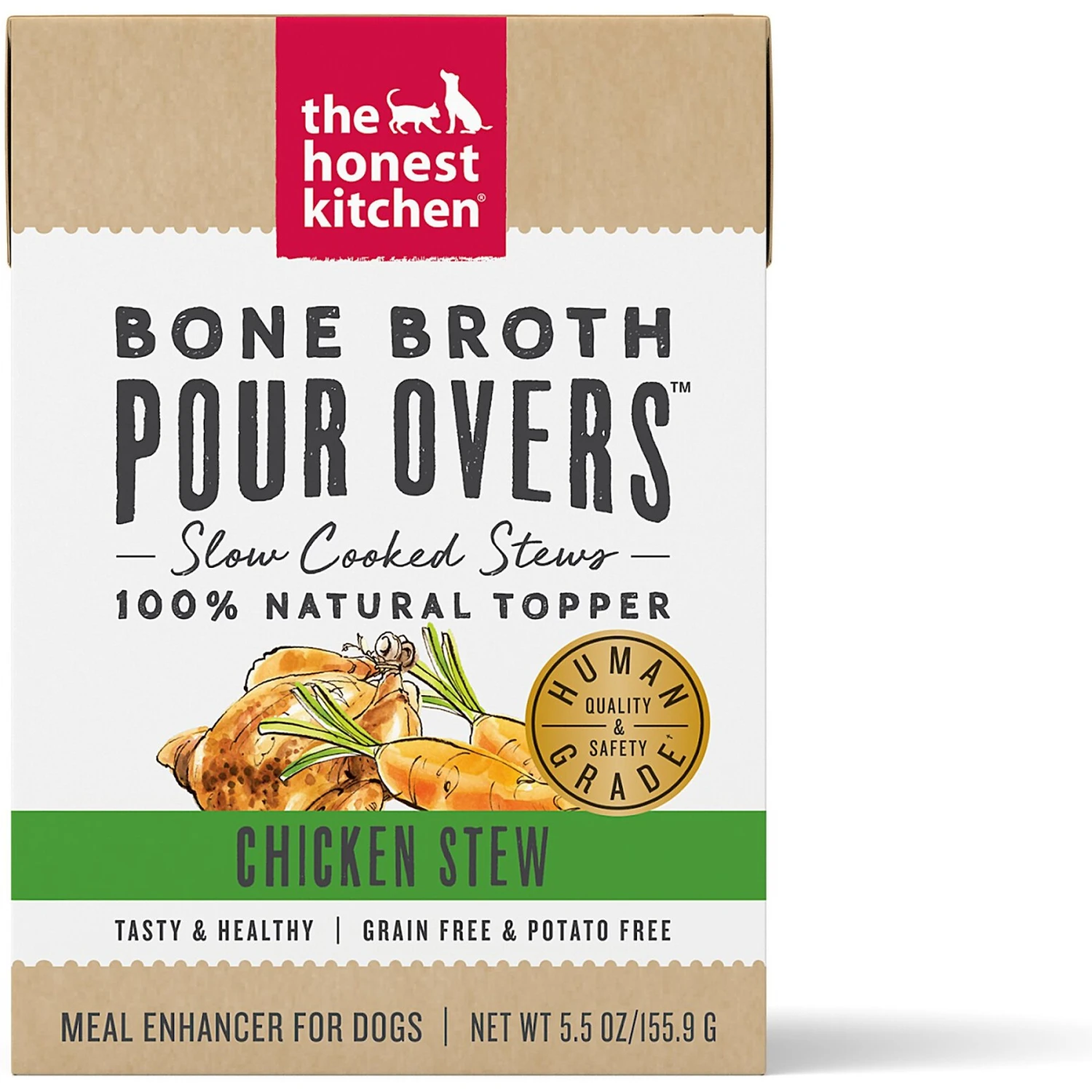 The Honest Kitchen Bone Broth POUR OVERS Chicken Stew Wet Dog Food Topper, 5.5-oz, Case Of 12 1 The Honest Kitchen Bone Broth POUR OVERS Chicken Stew Wet Dog Food Topper, 5.5-oz, Case Of 12