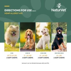 NaturVet Hemp Soft Chews Allergy Supplement For Dogs -Pet Wellness 150346 PT6. AC SS1800 V1698691670