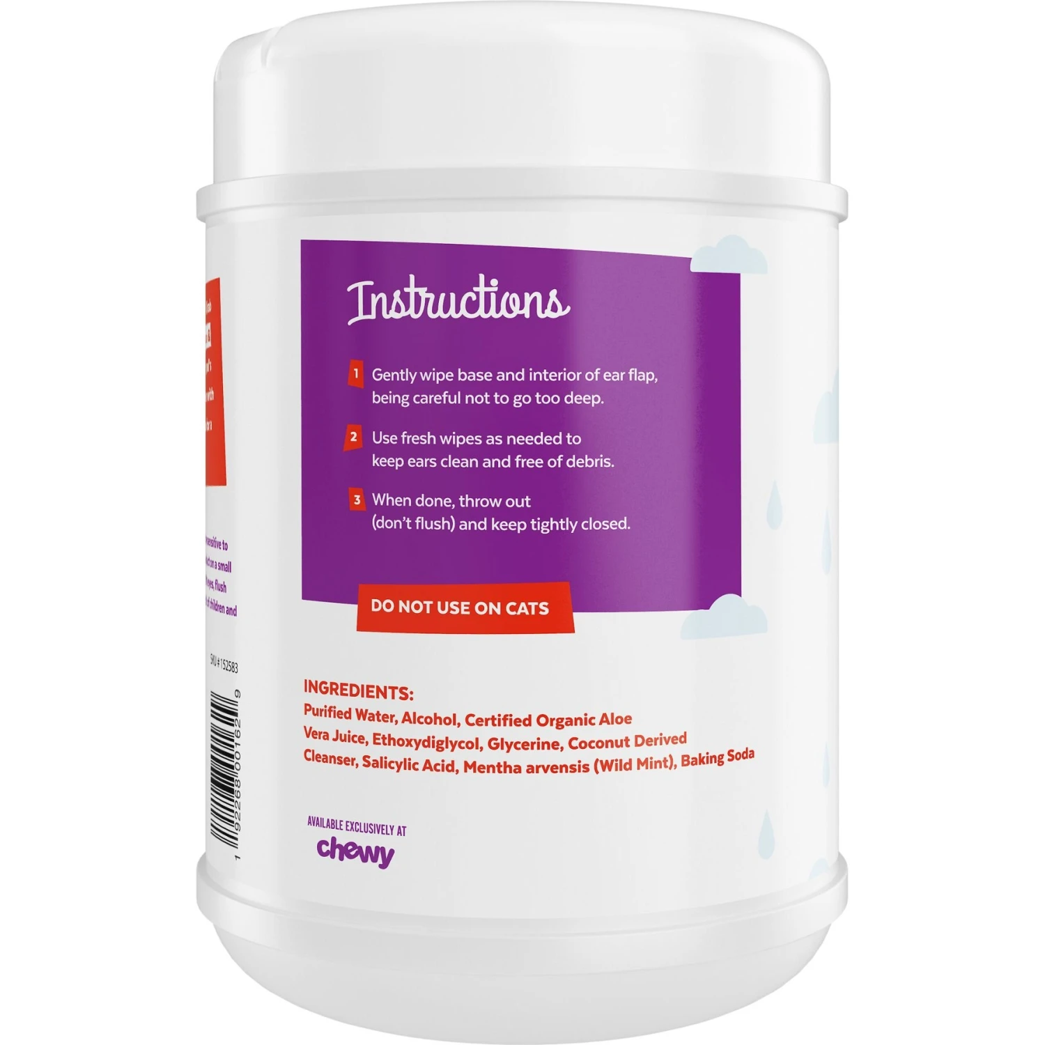 Frisco Deodorizing Ear Wipes With Aloe For Dogs & Puppies 2 Frisco Deodorizing Ear Wipes With Aloe For Dogs & Puppies - Image 2