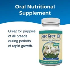 PetAg Sure Grow 100 Tablet Multivitamin For Puppies -Pet Wellness 154751 PT2. AC SS1800 V1698431682
