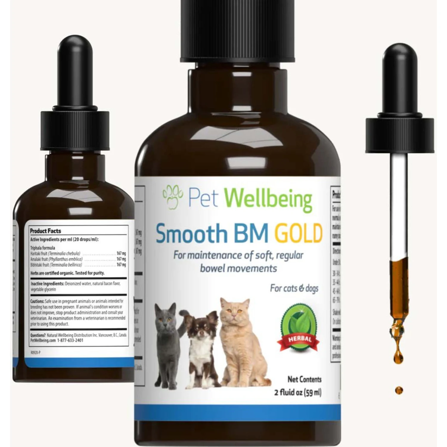 Pet Wellbeing Smooth BM GOLD Bacon Flavored Liquid Digestive Supplement For Cats & Dogs 2 Pet Wellbeing Smooth BM GOLD Bacon Flavored Liquid Digestive Supplement For Cats & Dogs - Image 2