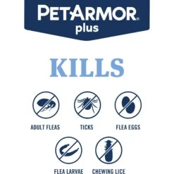 PetArmor Plus Flea & Tick Spot Treatment For Dogs, 45-88 Lbs -Pet Wellness 154772 PT3. AC SS1800 V1701361432