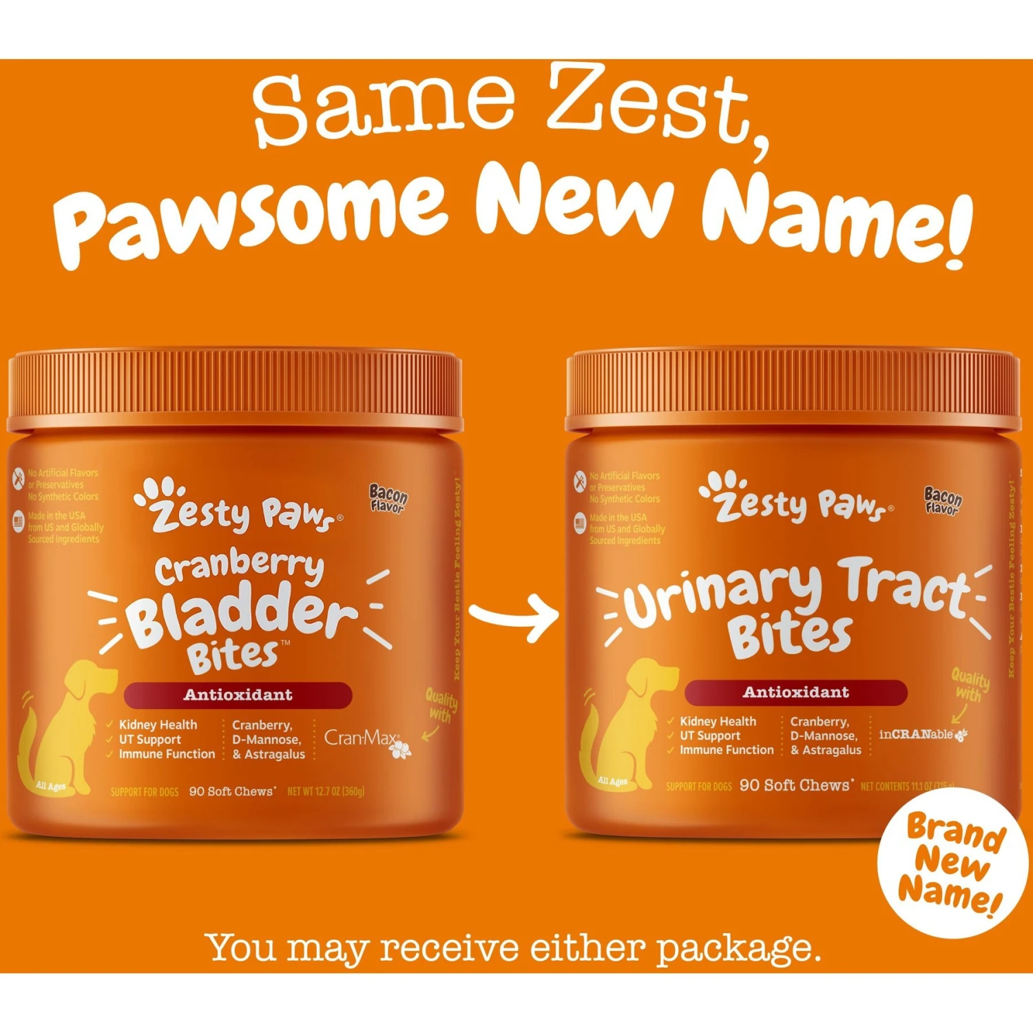 Zesty Paws Urinary Tract Bites Bacon Flavored Soft Chews Cranberry Bladder Kidney Supplement For Dogs 3 Zesty Paws Urinary Tract Bites Bacon Flavored Soft Chews Cranberry Bladder Kidney Supplement For Dogs - Image 3